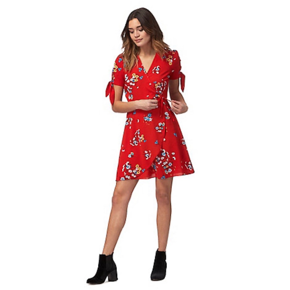 Red Herring wrap tea dress. Gently worn. Size 10 UK (Size 6 US)